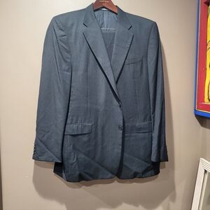 Hickey Freeman Nordstroms Black Wool 2 Piece Suit 46L